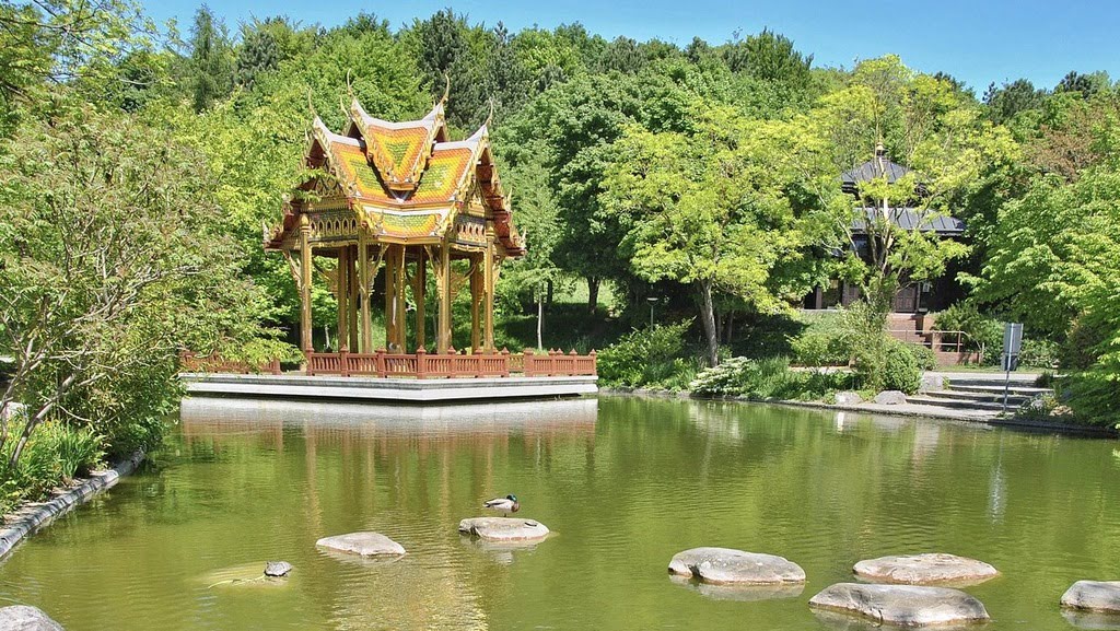 Westpark Pagode im Teich